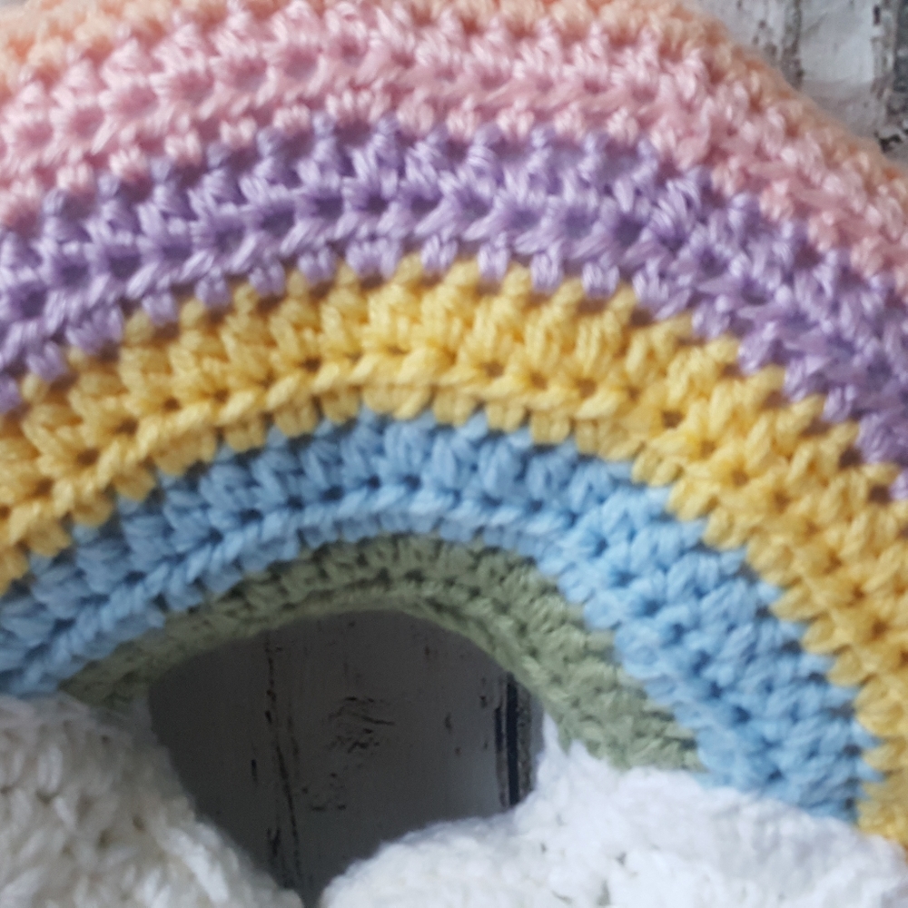 Crochet Rainbow Throw Pillow/Nursery decor - Picture 15 of 16